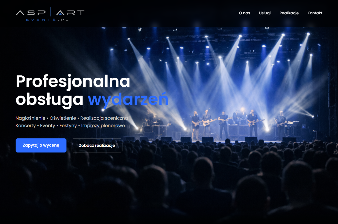 Podgląd strony ASP Art Events