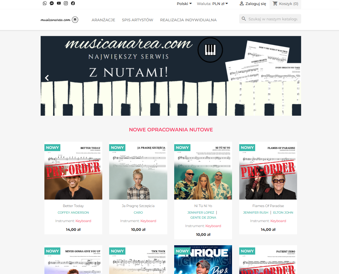 Podgląd strony musicanarea.com